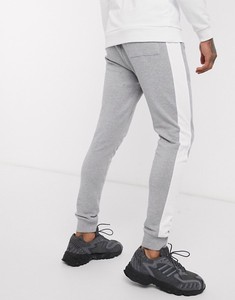 Men's Gray Sweatpants With <b>White</b> Side Stripe Elastic Waist Casual <b>Joggers</b> Breathable Knitted Cotton Autumn Wear - Product Image 3