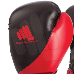 Guantes de boxeo de cuero puro para hombres, manoplas de entrenamiento de MMA personalizadas de nuevo diseño, color negro y rojo, para el Campeonato Mundial - Product Image 3