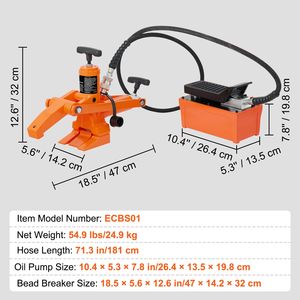 Pompa a pedale in metallo da 1000 PSI per pneumatici auto, attrezzo smontagomme in acciaio resistente per trattori e camion - Product Image 4