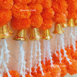 Flores esponjosas de caléndula artificiales y guirnaldas agrupadas de Tuberos para decoraciones festivas de boda de Pooja guirnaldas de inauguración - Product Image 2