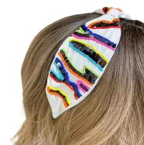 Serre-tête brodé élégant avec perles décoratives pour accessoires de mariée et coiffures d'occasions spéciales - Product Image 3