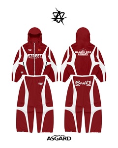 Conjunto de Sudadera con Cremallera y Pantalones Red White Black Ice Legacy |   Chándal Oversize de Estilo Urbano |   Fabricante de Marca Privada OEM - Product Image 1