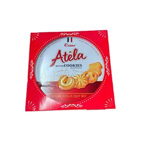 Premium Gift <b>Butter</b> Cookies OEM Vietnam 320g Red Tin Box Elegant Design - Product Image 5