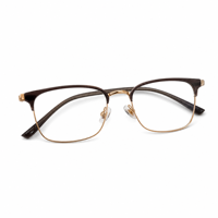 Montures de lunettes photochromiques UV420 carrées semi-cerclées en plastique léger, tendance, prêtes pour la prescription, approvisionnement B2B