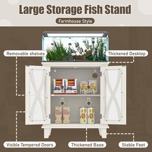 Supporto per Acquario Decorativo Stile Fattoria da 20 Galloni con Prese di Corrente (4 AC, 2 USB), Ripiani Regolabili e Imballaggio Personalizzato - Product Image 4