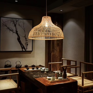 Rattan Woven Pendant Lamp for Home Decoration <b>Dining</b> Room Restaurant and Interior <b>Lighting</b> - Product Image 5