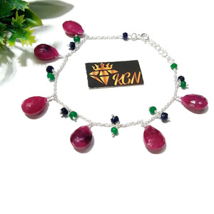 Bracelet statement fait main en argent sterling avec rubis rouge naturel - Product Image 4