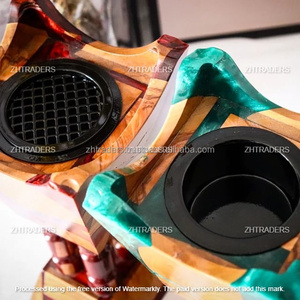 Soporte Bakhoor de resina de madera de lujo moderno con acabado brillante para Majlis árabe elegante y Ambiente de fragancia para el hogar - Product Image 3