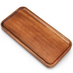 Petits plateaux en bois d'acacia, plateaux de service rustiques, vaisselle en bois naturel durable, en gros - Product Image 1