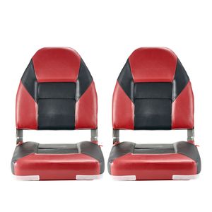 Sedile Pieghevole per Barca da Pesca con Schienale Alto, in Pelle PVC Impermeabile e Cuscino in Spugna Ispessita, per Uso Marino, in Lega di Alluminio - Product Image 1