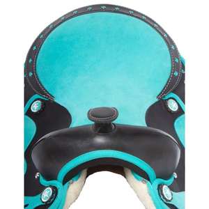 Selle de cheval synthétique légère en nylon pour l'équitation en montagne, l'entraînement à la ferme, avec accessoires - Product Image 2