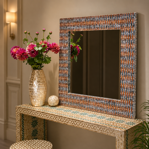 Premium Shell Mosaic Wall <b>Hanging</b> <b>Mirror</b> Luxury Handcrafted Mother of Pearl Inlay Decorative <b>Mirror</b> for Interior Design - Product Image 6