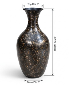 Sleek <b>Black</b> Vase with Golden Speckles Perfect Centerpiece for Living Room Premium Metallic Finish Decorative Flower Pot for Home - Product Image 6