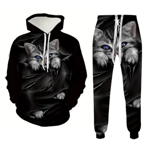 Conjunto Deportivo Personalizado con Logotipo, Lavado Ácido, Color Rosa, Sudadera con Capucha y Pantalones, Manga Larga, Cordón Ajustable, Ropa Casual de Primavera, 100% Poliéster - Product Image 1