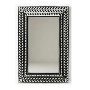 Wall <b>Mirror</b> Frame with Blue and <b>White</b> Geometric Pattern Contemporary <b>Mirror</b> Decorative Square Design for Living Room Entryway - Product Image 6