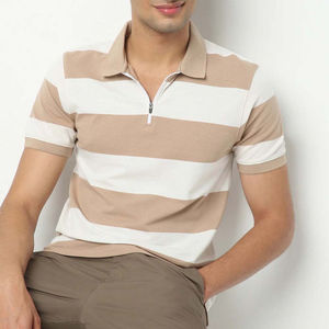 Breathable 100% Cotton Latest Design Casual Wear Men <b>Polo</b> Shirt / Short Sleeve Custom Fit <b>Zip</b> <b>Up</b> <b>Polo</b> Shirts for Sale - Product Image 6