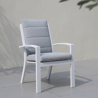 Ensemble de table et chaises de jardin en aluminium contemporain OSMEN Midura, en teck, pour l'extérieur, villa, patio, restaurant, 7 pièces