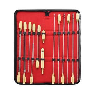 Kit professionnel de 17 canules de liposuccion avec adaptateur de poignée certifié ISO13485 pour transfert de graisse chirurgical et remodelage corporel - Product Image 1