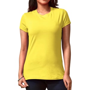 T-shirt col rond pour femme sur mesure, 100% coton, manches courtes, couleur unie, style décontracté, coupe classique, à porter au printemps et en été - Product Image 6