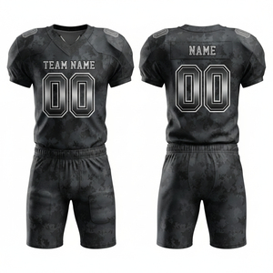 Ensemble personnalisé d'uniformes de football américain pour hommes adultes, vêtements de sport d'équipe personnalisés, comprenant un maillot et un pantalon respirants en polyester 100% - Product Image 1