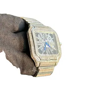 Mouvement ETA unisexe Moissanite Diamond Watch Limited Edition 9mm d'épaisseur avec date automatique Design de mode de luxe