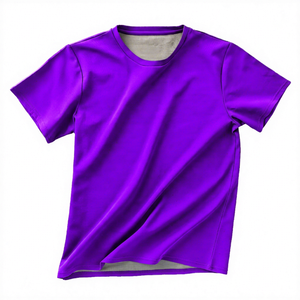 เสื้อยืดเจอร์ซีย์แขนสั้นสีดำสำหรับผู้ชาย แห้งเร็ว ทรงปกติ คอกลม สไตล์ลำลอง สีพื้น ผ้าถักโพลีเอสเตอร์ - Product Image 4