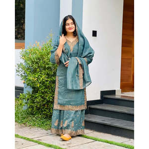 Conjuntos de Trajes de Fiesta Elegantes para Mujer con Top, Dupatta y Pantalón para un Look Sofisticado - Product Image 5