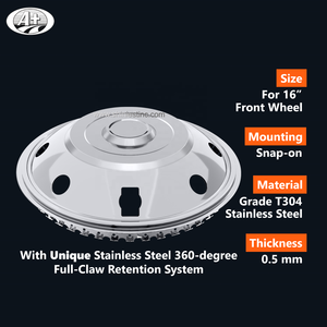 Enjoliveurs de roue avant en acier inoxydable de 16 pouces pour camions et autobus américains - Product Image 4