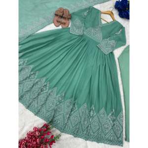 Robes de soirée élégantes, magnifiques robes de fête avec dupatta et pallu - Product Image 6