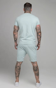 Conjunto de Camiseta y Pantalones Cortos de Algodón Tejido Transpirable de Color Sólido con Impresión Digital de Alta Calidad Personalizable para Hombre, Estilo Casual de Verano - Product Image 2