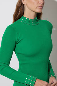 Vestido Ajustado de Punto Personalizado Profesional, Vestido de Suéter de Manga Larga, Marca Privada - Product Image 4