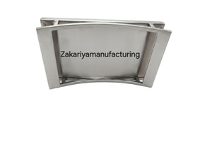 Modern Curved Handle Metal Serving Tray - 33cm Rectangular Decorative Platter for Ottoman & Coffee <b>Table</b> - Luxury Silver <b>Matte</b> F - Product Image 3