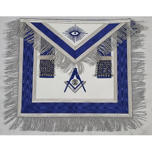 Colección Masónica: Delantal de Maestro Venerable con Grado, Material Personalizado Ecológico, Bordado, Cinturón Ajustable y Broche de Mariposa - Product Image 4