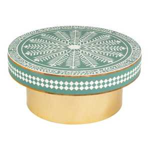 Bone Inlay Coffee <b>Table</b> – Luxury Floral Center <b>Table</b>, Decorative Living Room Furniture Modern <b>Round</b> Coffee <b>Table</b> - Product Image 6