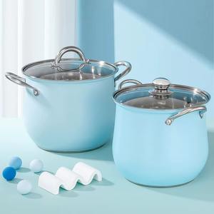 Casserole élégante en fonte émaillée avec couvercle en verre, casserole isolée pour le stockage des aliments chauds - Product Image 4