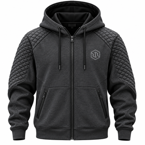 Sudadera clásica con capucha y cremallera para hombre, con mangas largas, cremallera resistente, puños acanalados, bolsillos prácticos y estilo informal atemporal. - Product Image 1