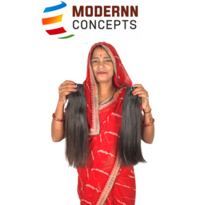 Extensions de cheveux humains indiens 100% naturels Remy, cuticules alignées, cheveux raides coupés droit, double trame - Product Image 5