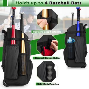 Roziv Sports Custom Color Polyester Baseball Sports Backpack Water Bottle Pocket Helmet Compartment High Quality Unisex Arcuate - Product Image 3