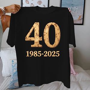 40กับ1985 2025เสื้อยืดผู้หญิงผ้าฝ้ายบริสุทธิ์สบาย - Product Image 1