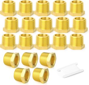 Reductor de Latón con Conexión Hexagonal, Rosca Macho BSP de 3/8 Pulgadas x Rosca Hembra BSP de 1/2 Pulgada, Accesorio para Tuberías con Adaptadores de Rosca de Latón - Product Image 1