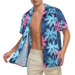 Camisas Hawaianas Casuales de Verano para Hombre, Estampado Floral Tropical, Cuello Abotonado, Manga Corta - Product Image 3