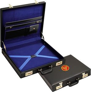 Estuche Rígido Premium para Mandil Provincial Masónico con Bordado a Máquina – Estuche Rígido de Imitación de Cuero Negro con Compás Cuadrados - Product Image 5
