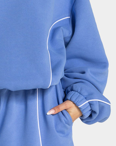 High Quality Custom Made 100% Cotton Fleece Streetwear Solid Color <b>Oversized</b> Hoodie & Baggy <b>jogger</b> 2 piece set for women's - Product Image 6
