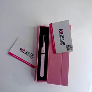 Pince à épiler professionnelle en acier inoxydable pour extensions de cils, logo personnalisé, rose, 90 degrés, forme en L, pince à épiler pour volume de cils, marque privée - Product Image 4