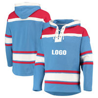 Sweat à capuche unisexe en polaire épaisse anti-humidité pour hockey sur glace, grandes tailles, impression personnalisée sur le devant, tenue d'équipe, service OEM/ODM disponible