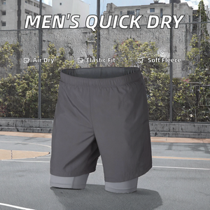 Men's Premium Solid Nonwoven 100% Polyester Gym Running Shorts | Hot Mid Waist Quick Dry Breathable Casual Sport Shorts <b>Elastic</b> - Product Image 5