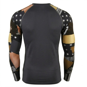 เสื้อรัดกล้ามเนื้อแขนยาวสำหรับผู้ชาย MMA Rash Guard ระบายอากาศได้ดี แห้งเร็ว พิมพ์ลาย สำหรับฝึกซ้อม BJJ ในยิม - Product Image 4
