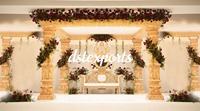 Mandap Pernikahan Heksagonal Gaya Kuil Tradisional dari Fiber Glass untuk Pernikahan Tamil Telugu Profesional Premium Indoor