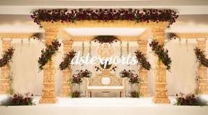 Mandap de Boda Hexagonal Tradicional Estilo Templo con Fibra de Vidrio para Bodas Tamilas y Teluguas, Mandap de Fibra Premium USA - Product Image 4