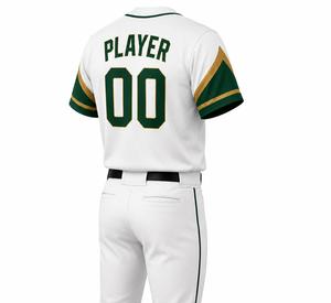 Maillot de baseball personnalisé pour homme, blanc, manches courtes, impression sublimée, polyester anti-humidité, uniforme d'équipe, logo personnalisé sur le devant - Product Image 3